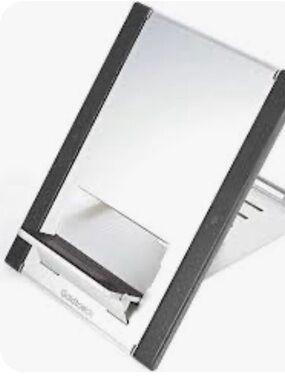 Adjustable Silver Tablet Stand with Black Accents